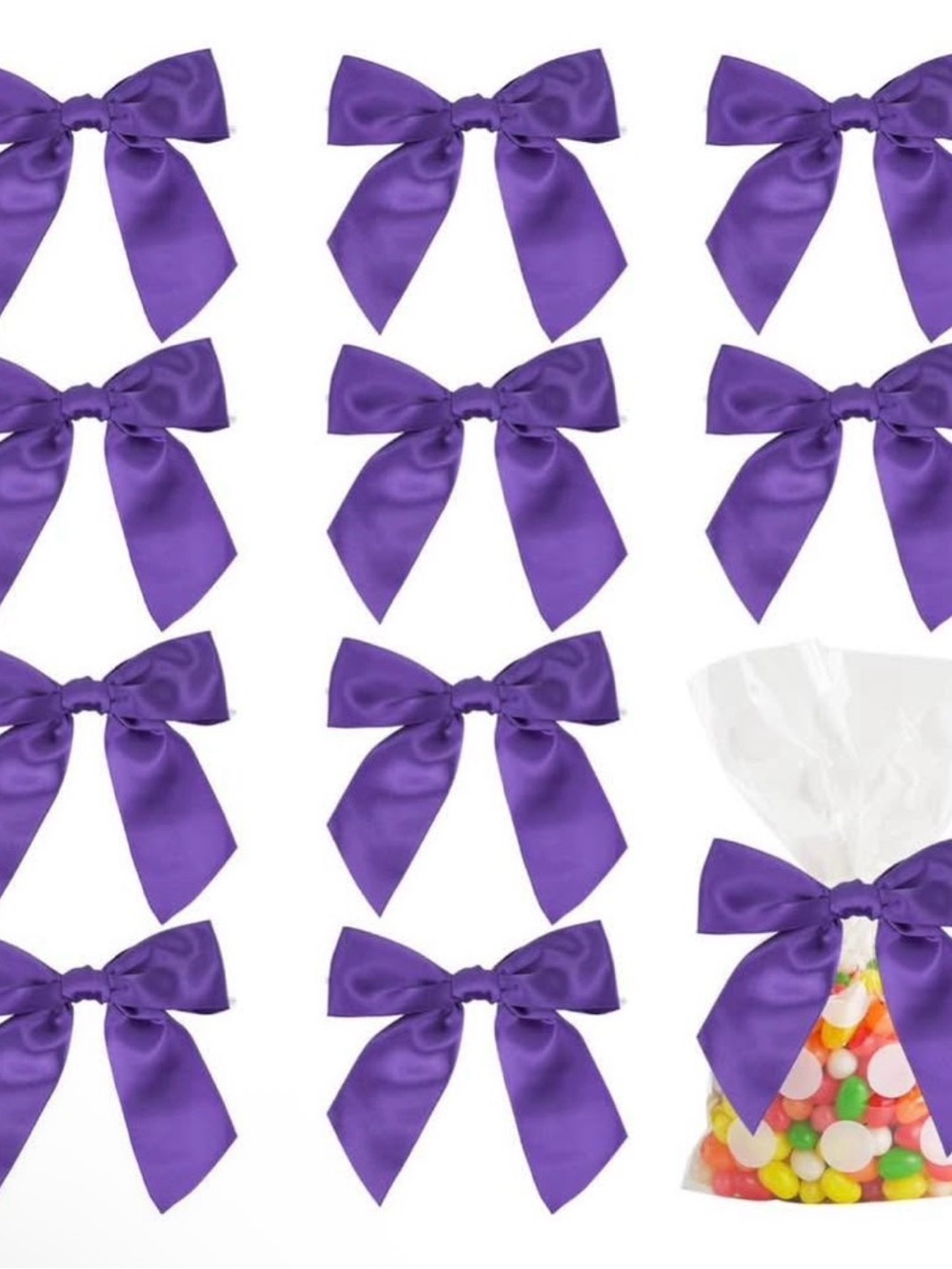 Pack of 29 Purple Satin Bow Ties - Party Gift Decoration